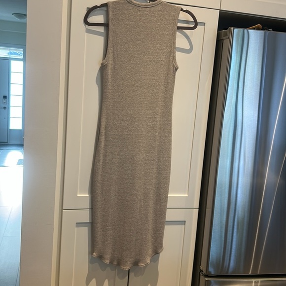 Aritzia Community Grey Midi Ribbed Sleeveless Stretch Tank Dress Size S - Picture 7 of 16